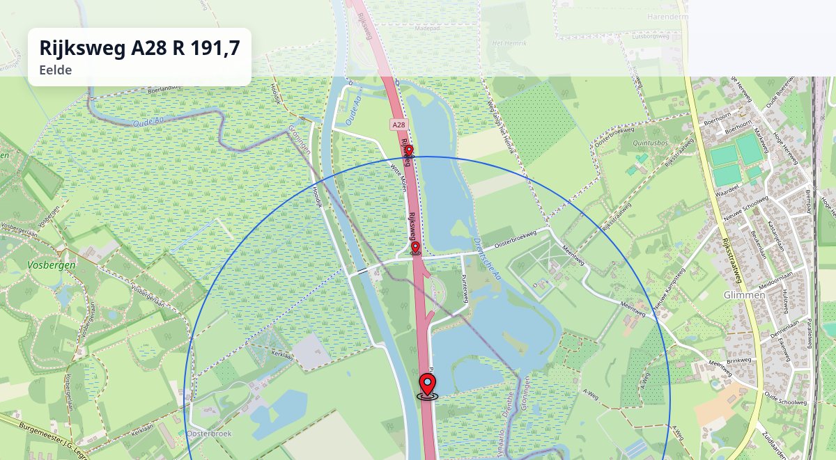 A28 112 Eelde - Ongeval op Rijksweg A28 R 191,7 02:49 (PRIO 3)